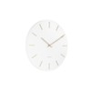 Wall clock Charm steel white w.gold battons small
