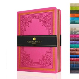 Victoria's Journals, Diaries, Faux Leather, Vintage, Hardback, Lined Notebook, Old Fashioned Travel Journal, A5, Size 14.5 x 20.5 cm