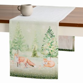 Maison d' Hermine Winter Mornings 100% Cotton Table Runner for Parties | Dinner | Holidays | Kitchen | Thanksgiving Day/Christmas (50cm x 150cm)