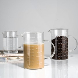 BCnmviku Glass Measuring Jug,Measuring Jug 1l with Handle,Measuring Cups for Baking,Cooking