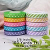 WRAPLA 10 Rolls Grosgrain Ribbon Set - 10mm Wide Striped