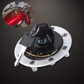 Gas Cap, 8 Holes Abrasion Resistant Aluminum Good Sealing Gas Fuel Tank Cover with 2 Keys for Hayabusa GSXR1300 Motorcycle Replacement