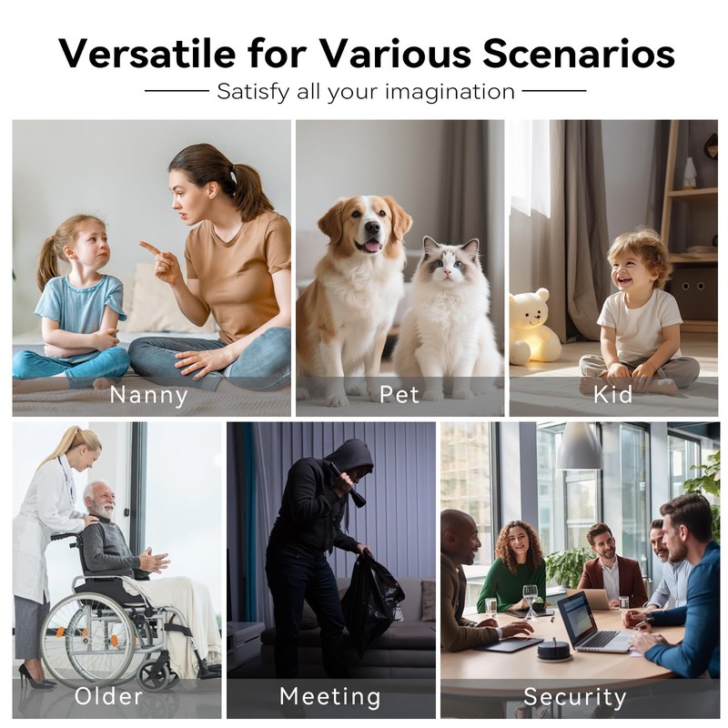 ASWNS Wireless WiFi Security Camera, Nanny Cam for Home, Indoor