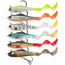 GOTOUR Fishing Lures for Bass, Pre-Rigged Soft Swimbait with Ultra Sharp Hook, Weedless Bass Lures, Pike Trout Walleye Striped Bass Fishing Lure, Premium Fishing Bait for Freshwater and Saltwater