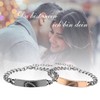 Cupimatch Stainless Steel Couples Bracelet with Engraved Heart, Couples Bracelets