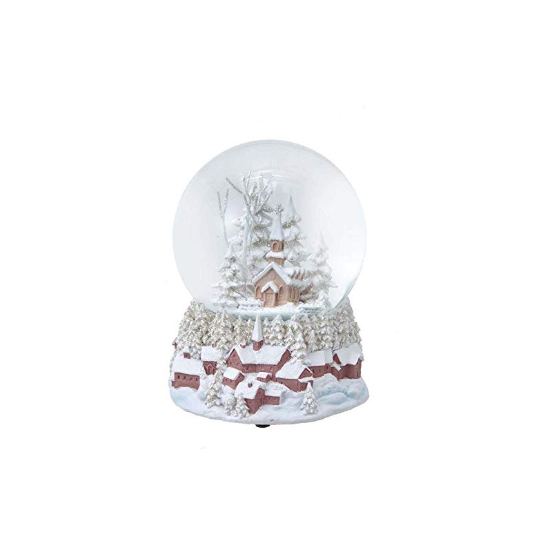 The Bridge Collection Wintry Church Musical Snow Globe