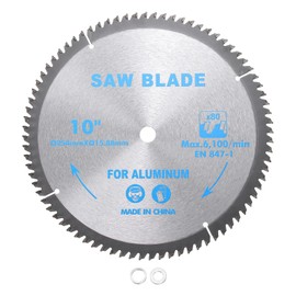 Kozelo Circular Saw Blade - [10 Inch x 80 Teeth x 5/8 Inch Arbor] Tungsten Carbide Tipped Table Miter Saw Blades with 5/8 Inch to 1/2 Inch 3/8 Inch Washer Adapters | Silver