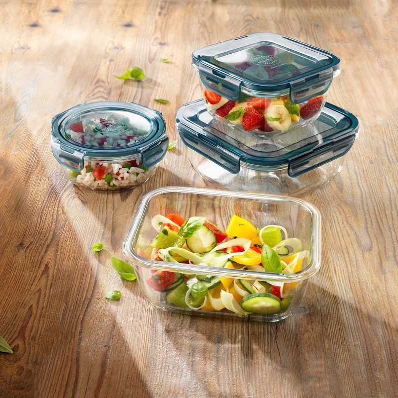 Bormioli Rocco Frigoverre Future Round Containers Set of 2, 17.25