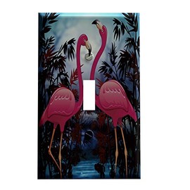 Gotham Decor Moonlit Bamboo Flamingos Switchplate/Switch Plate Cover