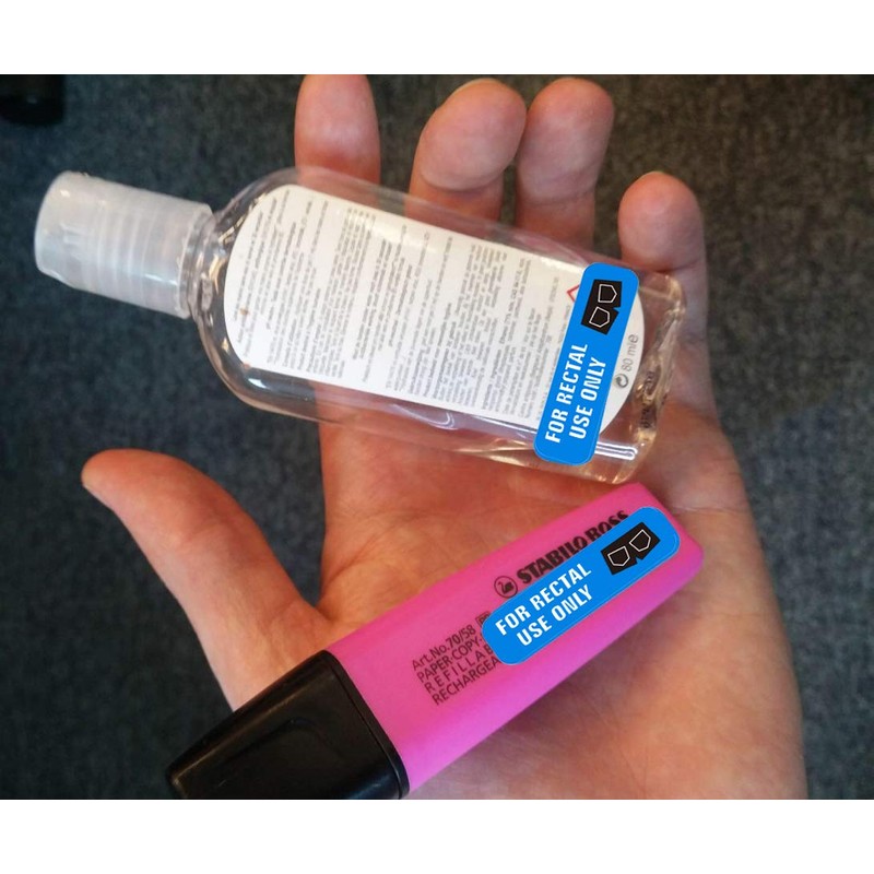 500 for Rectal Use Only Stickers Waterproof - 1.5" x