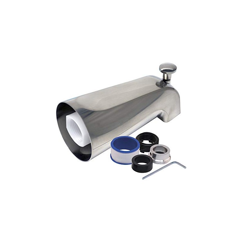 EZ-FLO 5-1/8 Inch Universal Tub Spout with Diverter, Brushed Nickel,