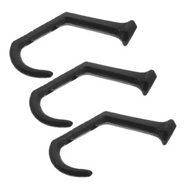 Operitacx 3pcs Heavy Duty Rustic Cast Iron Hooks Vintage Farmhouse Wall Mount Coat Hanger for Coats Hats Towels and Bags Decorative Entryway and Garden Hooks