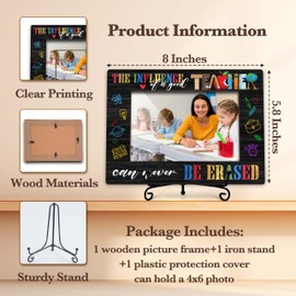 Fbitey Good Teacher Picture Frame, Thank You Appreciation Gifts for Women Men, Teacher's Day Birthday Gift Photo Frames with Iron Stand for Tabletop Display 4x6 In -A04