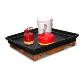 UltraTech 1035 Polyethylene Ultra-Utility Tray, 27 Gallon Capacity, 40" Length x 40" Width x 5" Height, Black