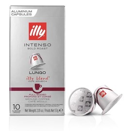 illy Aluminum Espresso Capsules - Compatible with Nespresso Machines - Intenso Lungo Roast Coffee - Bold & Full of Flavor-Notes of Cocoa and Dried Fruit-Single Serve Capsules - 10 Count (Pack of 10)