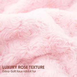 MAXEVE Heated Blanket Electric Throw 50"x60" Faux Rabbit Fur Blankets with 6 Heating Sets & 12 Hours Auto Off, Warm Gifts for Grandma Wife, ETL Certification