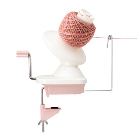Wool Roller, Ball Winder, Pink Yarn Winder for Crochet, Plastic Wool Winder Yarn Winder, Wool Unwinder with Ball Bearing, Easy to Install Yarn Roll Winder, Knitting Machine for Adults