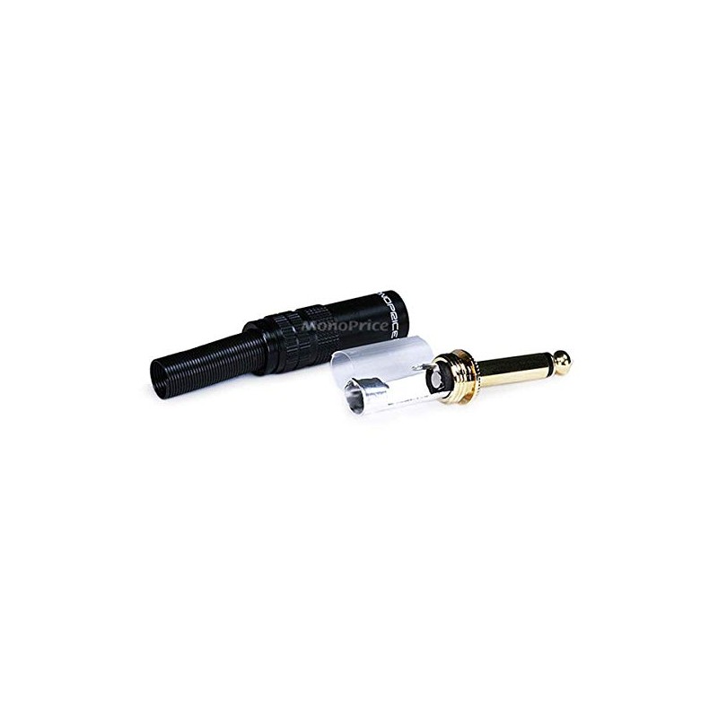 Monoprice 1/4 Inch (6.35mm) TS Mono Plug - Black Shell