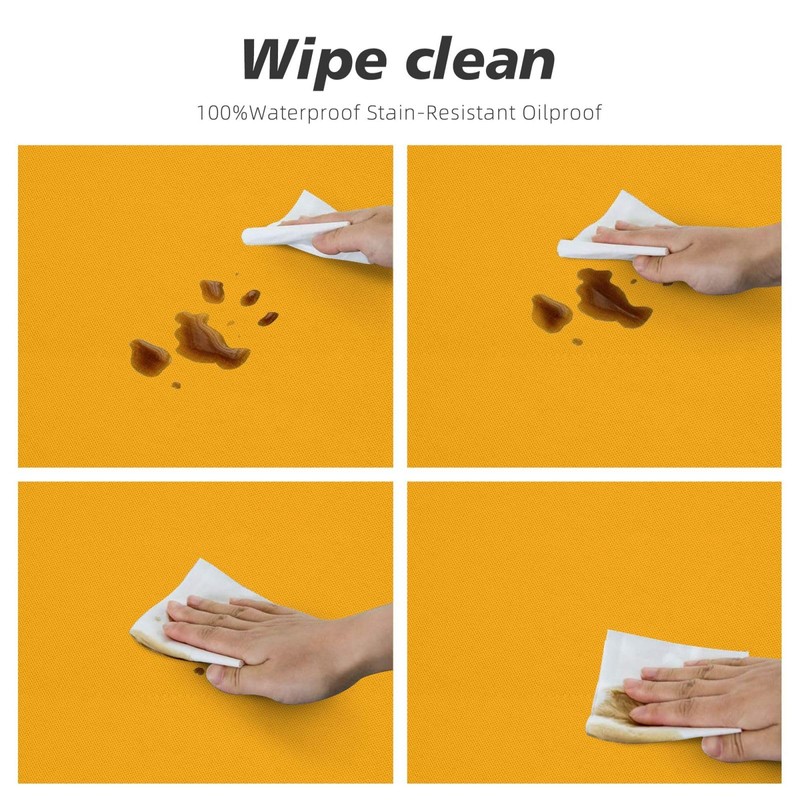 FSKGOIM Orange Oval Waterproof Fitted Tablecloth with Elastic Edge, Washable
