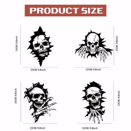SUPERDANT 4PCS Skull Iron on Transfer Paper Skulls on The Wall DIY Heat Transfer Sticker Washable Iron-on Decals for T Shirts DTF Transfers Ready to Press for Clothing Backpacks Jackets Decor