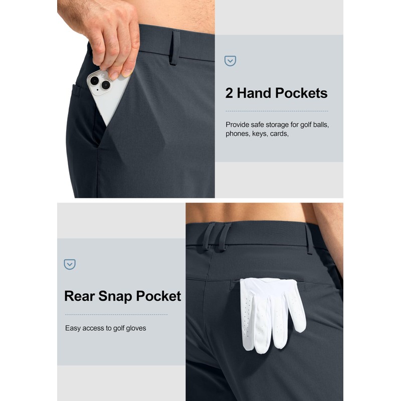 Pudolla Men's Golf Pants Stretch Work Pants for Men Dress