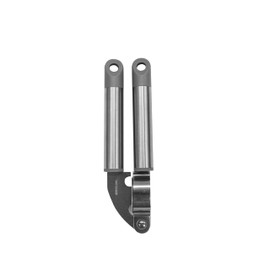 Fackelmann Mode Garlic Press, Garlic Crusher, with Hanging Loop, Stainless Steel, 20x5.5x3cm, Grey & Silver