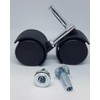 Pack of 4 Twin Nylon Wheel Castors, Socket Grip Neck