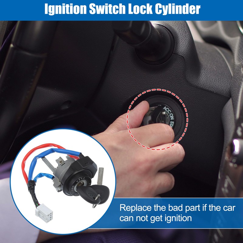 ACROPIX Ignition Switch Lock Cylinder with 2 Key Kit for