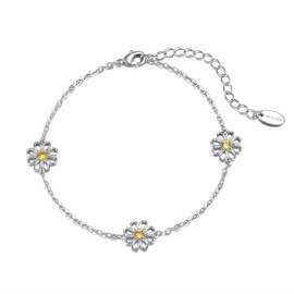 Philip Jones Crystal Daisy Anklet Created with Zircondia® Crystals