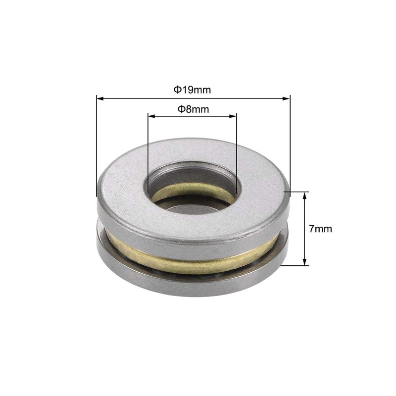 sourcing map 5pcs F8-19M Thrust Ball Bearings 8mm x 19mm