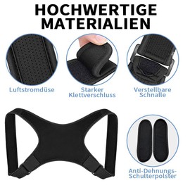 WXSHUOYU Back Straightener, Posture Corrector Back Men Women, Back Support Belt, Adjustable, Breathable, Posture Corrector Back Women, Prevention of Pain, Back Support (Black25051501)