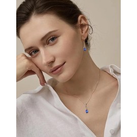 Starchenie Celtic Knot Leverback Earrings 925 Sterling Silver Dangle Drop Earrings for Women December Birthstone Created Tanzanite Jewelry