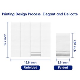 200 Pack Paper Dinner Napkins, Absorbent Paper Napkins, Premium Quality Guest Towels, 2-Ply Disposable Hand Towels for Kitchen, Events, Parties or Events (Silver)