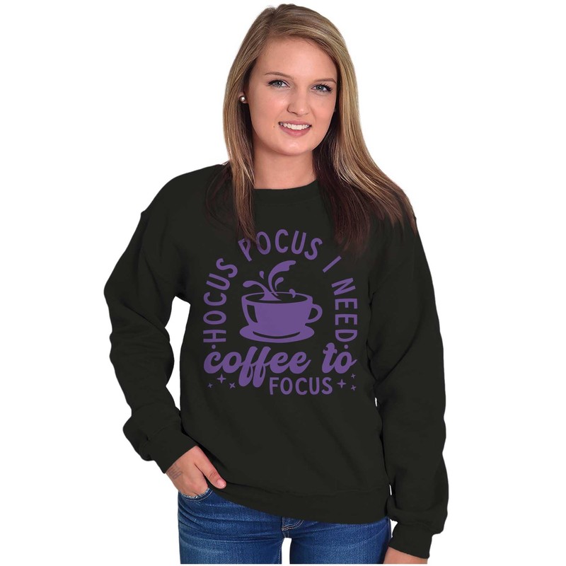Brisco Brands Hocus Pocus I Need Coffee to Focus Sweatshirt