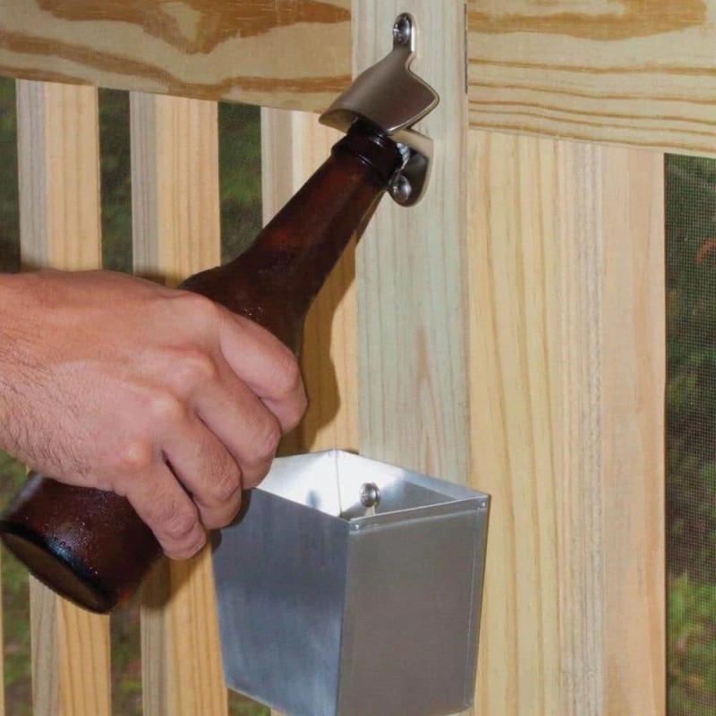 Elegant Satin Nickel Bottle Opener and Cap Catcher for Home