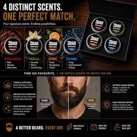 Top Dad Beard Balm Variety Pack – Natural 4-in-1 Conditioning & Styling Set