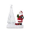 RAZ Imports Lighted Swirling Silver Glitter Tree with Santa, 10.25 inches