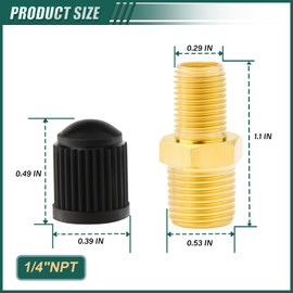 GORAGUCHI 6PCS 1/4" NPT Tank Valve, Anti-Corrosion Brass Schrader Valve with 1/4" Male NPT, for Air compressor/Air Tanks Tools