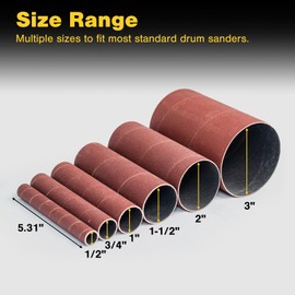 Dark Stone Sanding Sleeves for Spindle Sander 4-1/2" Length (400 Grit, 1-1/2")