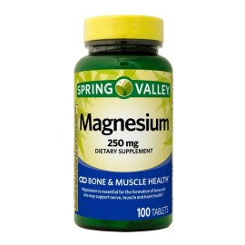 Magnesio Spring Valley de 250 mg con 100 comprimidos sin sabor para la salud sea y muscular suplemento diettico impulso nutricional a tu salud...     