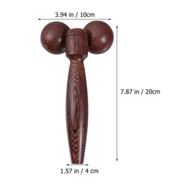 HEALLILY Wooden Massage Roller with Handle Body Muscle Relaxing Face Massager Wooden Set Massager Roller Cellulite Lymphatic Drainage Device for Body Nack Hand Arm Leg 20 x 10 cm