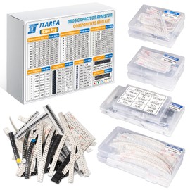 JTAREA 6390pcs SMD 0805 Resistor Capacitor LED Diode IC Transistor Inductor Diodes SMT Resistors Assortment Electronic Component Kit