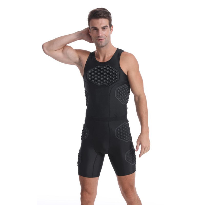 Topeter Baseball Padded Compression Tank Tops with Rib/Chest Protection Pads,