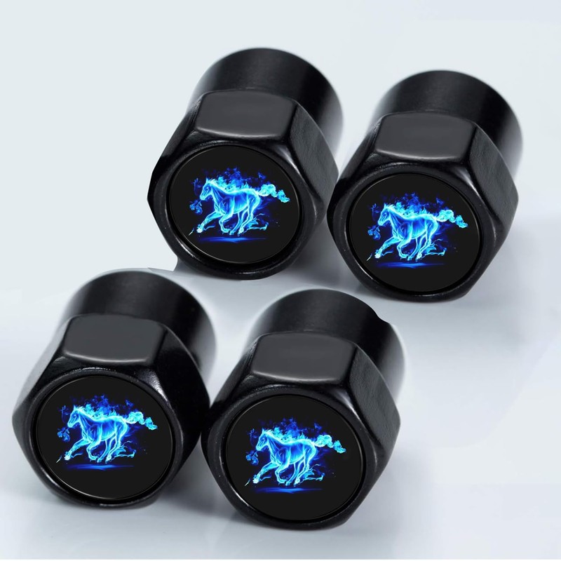 4Pack Anti-Corrosion Tire Valve Stem Caps Metal Black fit for