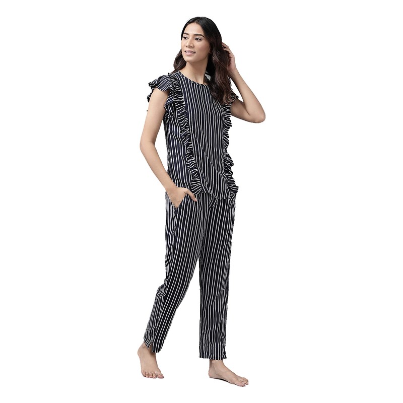 YASH GALLERY Traje de noche con estampado de rayas para