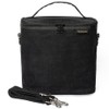 SoYoung Large Linen Insulated Lunch Poche, Light Grey Grid