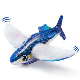 AUSCAT Flappy Fish Cat Toy, Simulated Chirping Fish Cat Toy Flapping Wings, Rechargeable，Interactive Catnip Toys for Indoor Kittens