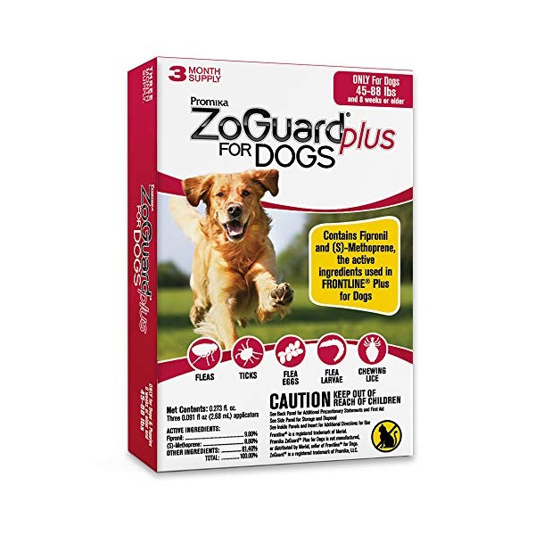 ZoGuard Plus Flea and Tick Prevention for Dogs (Large -