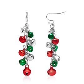Artlunar Christmas Earrings-Xmas Holiday Dangle Earrings for Women Christmas Tree Snowflake Bow Bells Earrings Christmas Accessory (Bell)