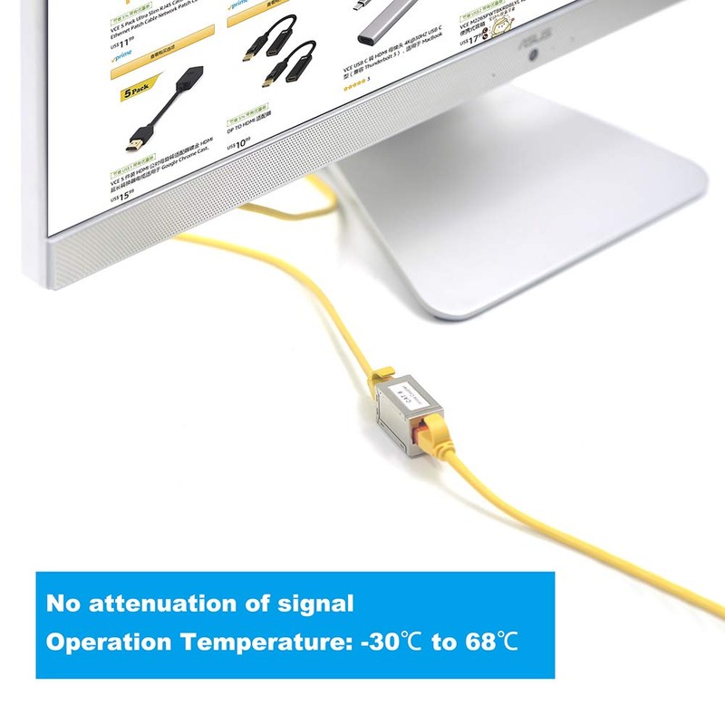 VCELINK RJ45 Acoplador blindado, extensor de cable Ethernet CAT6/CAT5E/CAT5 Acoplador